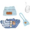 LEWOTE Set di Abbigliamento per Bambola 17cm, Cappello Abito Ornamenti Accessori Set [Con Borsa di Stoccaggio di Abbigliamento Bambola] (Blue Hat/Blue Shirt/Blue Bag)