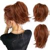 Gorger Extension a coda di cavallo da donna con clip, capelli sintetici corti e mossi, con pettini regolabili, voluminosi, per acconciature rapide (arancione)