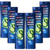 Clear Men Shampoo Antiforfora per capelli grassi Anti Sebo fino al 100% di protezione dalla forfora* 6x 225 ml