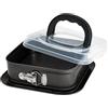 webake Tortiera quadrata da 22,9 cm per cottura, teglie con coperchio 24 × 24 cm, rivestimento antiaderente, per torte e cheesecake