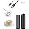 Pawfly Frullatore Latte Ricaricabile a Bacchetta 3 Velocità Regolabile con Supporto e 2 Fruste Inox Rimovibili Miscelatore Elettrico per Cappuccino e Caffè Latte