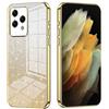 YUECXIN Cover per Honor 200 Lite 5G, Custodia da Donna Lucida in Colore Sfumato Brillantini Elettrolitico, Premio Ultra Sottile Molle Antiurto TPU Silicone Case, Oro