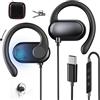 AIAUXAI Cuffie USB C Open Ear Archetti Regolabili Microfono e Controllo Volume Cuffie con Filo per Samsung Galaxy S25 Ultra S24 S23 A56 A16 iPhone 16 15 Pro Max Pixel 9 8 7 Auricolari per Sport Ufficio Musica