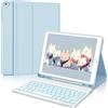 YNNHUDEEP Tastiera iPad 6 Generazione, Tastiera iPad 9.7, Cover iPad 6 Generazione con Tastiera, Custodia Tastiera Italiano Bluetooth Retroilluminata per iPad 5, ipad pro 9.7, iPad Air 2, iPad Air 1, Blu cielo