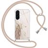 Yoedge Cover con Cordino per Samsung Galaxy A56 5G 6,7, Trasparente Aesthetic Disegni Marble Custodia con Collana Tracolla Laccio Collo, Sottile TPU Silicone + PC Antiurto Case per Samsung A56,03