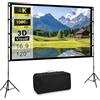 Azyvum Proiettore Tela con Treppiede 120 Pollici Proiettore Tela Portatile Outdoor Cinema 16:9 HD Rear Front Giardino Proiezione con Borsa per Campeggio Home Party Teatro Notti