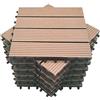Mocosy Piastrelle Decking ad incastro WPC 11pcs 1m² Giardino, Terrazza, Balcone, Piastrelle per pavimenti in composito di plastica in legno di prato (rosso marrone)