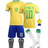 Heartsking Maglia da Calcio per Bambini Numero 7 Numero10 Completo Calcio Abbigliamento da Allenamento per Il Calcio Camicia Pantaloncini Calzini Parastinchi e Portachiavi Regali per bambini e bambine