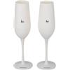 Villa d'Este Home Tivoli 1996 Set 2 Flûte in vetro opaco, con scritta, 240 ml, avorio, Victionary