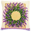 VERVACO Kit Cuscino Punto Croce GHIRLANDA DI LAVANDA Set Ricamo Principianti Cuscini Gobelin Decorativi ca. 40 x 40 cm Accessori Per Lavoretti Creativi DIY Casa Decor Hobby Adulti Cross Stitch