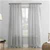 No. 918 Erica - Tenda a pannello in voile trasparente con tasca per bastone, 129,5 x 213,4 cm, colore: grigio argento