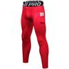 LNJLVI Leggings a Compressione da Uomo Calzamaglie Sportive Pantaloni Base Layer Tights for Gym Jogging Running (Rosso,L)