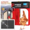 NEWTRY Apriporta automatico per pollaio, porta a perno con timer e sensore di luce, antipizzicamento, 10W a energia solare con telecomando da 40m (Rosso)