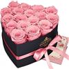 QHHENTOO 17 Rose Infinite, Rosa Eterna Regali per Donne, Rosa Conservata in Scatola a Forma di Cuore per Donne, Madre per Compleanno, Anniversario, San Valentino, Festa della Mamma, Natale