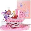 CNLITIHEKA Nuova Carta per Bambina, Carta Pop Up per Neonato, Benvenuto Baby Shower, Neonato, Congratulazioni.