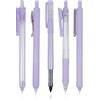 Dacono Pacchetto di 5 Penne Gel Colorate per Scrittura, Penne Gel Estetiche a Inchiostro Nero Retraibili - Silent Press, Stile Delicato Viola - Penna a Sfera 0,5 mm per Studenti, Diario