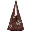 EVEOUT Borsa a tracolla in maglia donna Floreale lavorato a maglia svuotare Borsa Tote Grande capacità Borse a spalla shopping