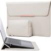 HYZUO 15-16 Pollici Custodia PC Portatile con Funzione di Supporto Compatibile con MacBook Pro 16 M4/M3/M2/M1 2025-2019, MacBook Pro 15 2015-2012, XPS 15, Samsung Galaxy Book 15, Beige(con Trim)