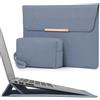 HYZUO 13,3-14 Pollici Custodia PC Portatile con Funzione Stand per MacBook Pro 14 M4/M3/M2/M1 2025-2021, MacBook Air/Pro 13,3, 13,8/13,5 Surface Laptop, HP Spectre X360 13/14, Blu Haze(con Trim)