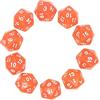 Deolven D20 Dadi Poliedrici, 10 Pezzi Arancio Trasparente, 20 Facce Chiaro per DND MTG RPG Dungeons And Dragons