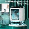 INSIS FEMME Condizionatore d'aria Ventilatore portatile Desktop Doppio spruzzo Atomizzazione ad ultrasuoni Dispositivo di raffreddamento dell'aria muto a 3 velocità Luce notturna Ventilatore elettrico per la casa - White double spray