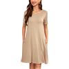 VOGMATE Vestito Donna Corto Estivo Eleganti Casual con Manica Corta T-Shirt Abiti Sciolto Boho Chic Fiori Summer Dresses for Women
