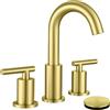 ChiLDano Rubinetto da bagno in oro spazzolato con scarico del lavandino e tubo di alimentazione, rubinetto da bagno diffuso da 8 pollici a 3 fori, rubinetto da bagno in oro ChiLDano CH2183BG