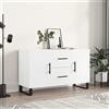 Annlera Credenza elegante armadio moderno a buffet, per soggiorno, camera da letto o corridoio, design minimalista bianco, 100 x 36 x 60 cm