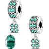 LNQOBU Clip/Stopper Charms per Bracciale Argento 925 Pave Cubic Zirconia Bead Stella Luna Farfalla Blu Gioielli Regalo per Donna