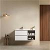 MedaHome Mobile bagno sospeso 100 cm Bianco Lavabo a Sinistra in Ceramica Senza Specchio - Fiji Paint Plus