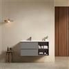 MedaHome Mobile bagno sospeso 100 cm Grigio Londra Lavabo a Sinistra in Ceramica Senza Specchio - Fiji Paint Plus