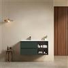 MedaHome Mobile bagno sospeso 100 cm Verde Comodoro Lavabo a Sinistra in Ceramica Senza Specchio - Fiji Paint Plus
