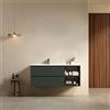 MedaHome Mobile bagno sospeso 120 cm Verde Comodoro Lavabo a Sinistra in Ceramica Senza Specchio - Fiji Paint Plus