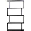 HomCom Libreria di Design Moderno con 4 Ripiani a Parete in Legno Mobili Ufficio Scaffale Nero