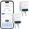 Meross Matter Presa Smart con Monitoraggio Energia e Misure Produzione di Pannelli Solari Fotovoltaici, Presa Intelligente Supporto di Apple Home, Alexa e Google Home, Controllo Vocale e Remoto, 2 PC