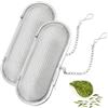 TINA.WIN 2x Colino Acciaio Inox Maglia Fine Con Catena，Filtro Te Infusione，Colino Per Tisane，Colino Spezie Lavabile In Lavastoviglie Per Tè Sfuso, Spezie Ed Erbe Aromatiche, Colino Spezie，Argento, 11 Cm
