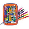 Mitama Astuccio Scuola Magic Pensil Case, Bambini, Arancione, Space, Completo di Pennarelli, Scuola e Tempo Libero