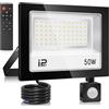 YZYFACAI Faretti Led da Esterno Con Telecontrollo Sensore di Movimento 50W，Impermeabile IP67 7000K 5000LM LED Faretto Led da Esterno Bianca Fredda， Illuminazione da Parete per Esterni per Giardino
