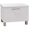 Baikal Mobiletto da Bagno Armadietto da Pavimento Contenitore per Bagno o Qualsiasi Spazio, Ausiliare a 2 Ante e Cassetto, Ideale per WC o Piccolo Bagno, Mobiletto MONTATO Coquette, 51 cm Bianco