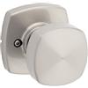 Kwikset Arroyo - Pomello finto per porta, maniglia su un lato per armadi, porte doppie francesi e dispensa, in nichel satinato non tornitura, pomello interno per porta push/pull con protezione