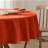 Softalker Tovaglia rotonda 140 cm autunnale antimacchia arancione,texture in lino,4 Posti,impermeabile,tovaglie decorazione per compleanno,Halloween,Oktoberfest,esterni,giardino,feste