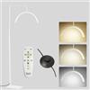 duowelly 48w Lampada Mezza Luna Estetica con Comando a Pedale,Lampada Extension Ciglia Professionale,Lampada Lashmaker,Luce Led Centro Estetico,Lampada Da Terra Bianca Estetista per Unghie,Tattoo