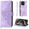 Auslbin Fiore Cover Per iPhone 15 Pro Max 6.7 2023, Custodia Protettiva in pelle PU Stile Vintage per Cover Per iPhone 15 Pro Max 6.7 2023, Viola
