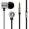 UBSOUND Fighter PRO HD Grigio Cuffie Auricolari In-Ear Alluminio con Microfono e Jack standard 3,5mm Cavo Piatto Antinodi Garanzia 2 anni. Cuffiette per Smartphone Iphone PC Game Tablet Mp3