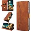 KANVOOS Cover per Samsung Galaxy S25 Ultra, Cover a Libro Portafoglio in Pelle PU [Porta Carte] [Magnetica], Antiurto Flip Case Custodia per Samsung S25 Ultra (Marrone)