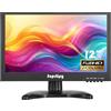 Suprlipy 12 pollici Mini HDMI Monitor 1920x1080 16:9 IPS Alloggiamento in metallo Schermo LCD con HDMI/VGA/AV/BNC Ingresso auricolare Altoparlanti incorporati per PC CCTV Telecamera di sicurezza