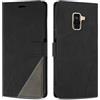 SONWO Cover per Samsung Galaxy A8 2018 / A5 2018 / A530, Flip Caso in PU Pelle Case Cover Custodia con Slot per Schede e Supporto Stand per Samsung A8 2018, Nero