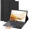 JANOLTY Tastiera Cover per Samsung Galaxy TAB S8+ 12.4 Pollici 2022 & Tab S7 FE 2021, AZERTY Tastiera Bluetooth Senza Fili per Samsung Galaxy Tab S7 Plus/S7+ Retroilluminato Tastiera con Custodia &