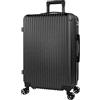 ITACA - Valigia Media da Viaggio Rigide. Trolley Medio con 4 Ruote. Materiale ABS Valigia Media Rigida in Offerta Resistente e Super Leggero - Valigia 20 kg Lucchetto TSA, Nero