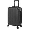 ITACA - Bagaglio A Mano Rigido Leggero Bagaglio A Mano 55X40X20 con 4 Ruote Silenziose Trolley Cabina Viaggio Aereo Ergonomico Durevole. Compatibile Ryanair, Nero